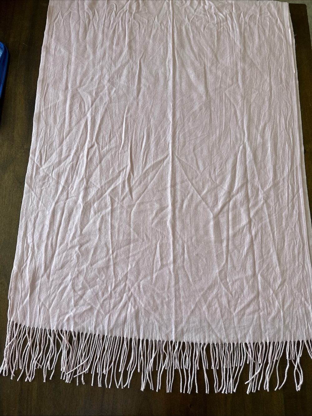 Pashmina Wrap Scarf Pink Tassel Fringe Ends Poly Rayon Blend Washable 26 x 74 in